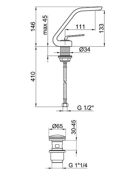 Webert izlietnes jaucējkrāns Wolo WO830102564 черный,