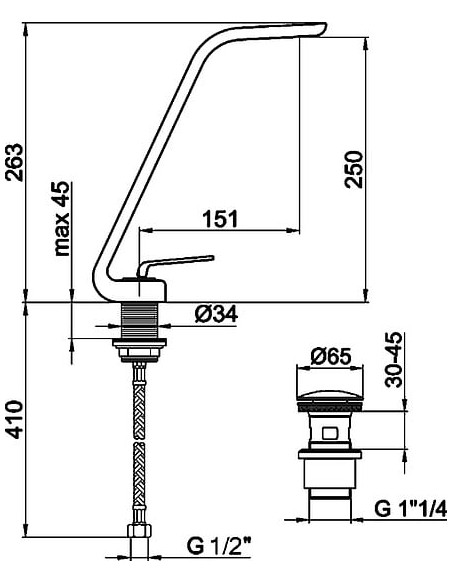 Webert izlietnes jaucējkrāns Wolo WO830402564 черный,