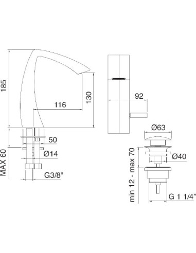 Treemme izlietnes jaucējkrāns Arche 0210.NC
