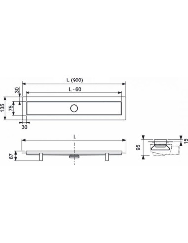 Dušas kanāla komplekts 4 vienā 900mm LINUS