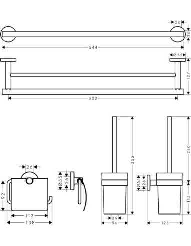 Hansgrohe komplekts Logis Universal Accessories...