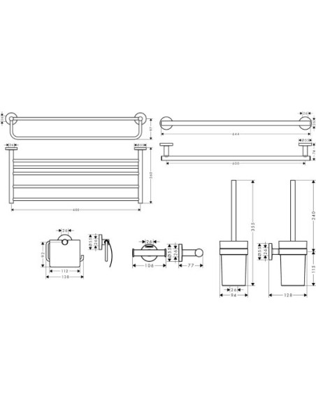 Hansgrohe komplekts Logis Universal Accessories (5 in 1)