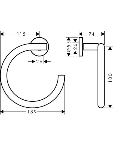 Hansgrohe dvieļu turētājs Logis Universal 41724000