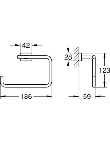 Grohe dvieļu turētājs Essentials Cube 40510001 - 3