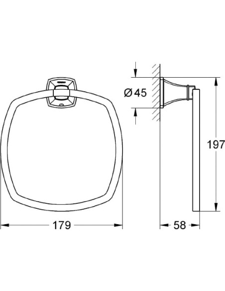 Grohe dvieļu turētājs Grandera 40630000 - 8