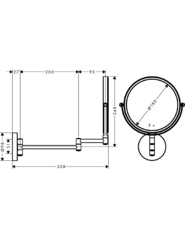 Hansgrohe kosmētiskais spogulis Logis Universal...
