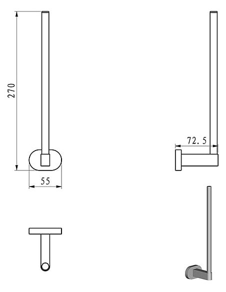 Ravak tualetes papīra turētājs Chrome CR 420.00 - 3