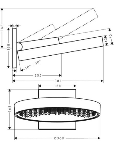 Hansgrohe augšējā duša Rainfinity 26230700