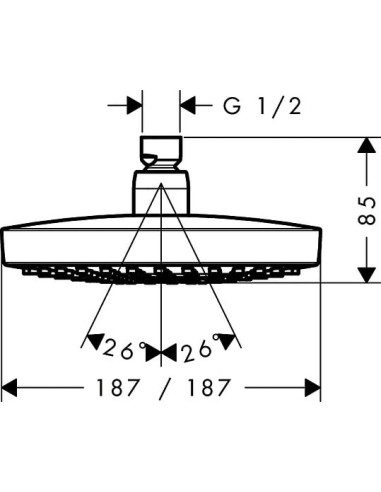 Hansgrohe augšējā duša Croma Select E 180 26524400
