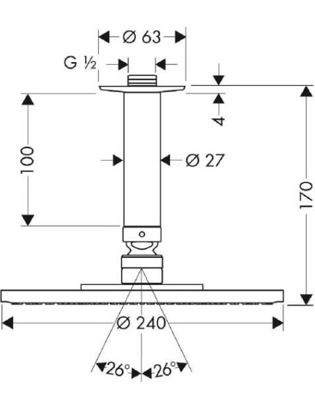 Hansgrohe augšējā duša Raindance AIR 27477000 - 4