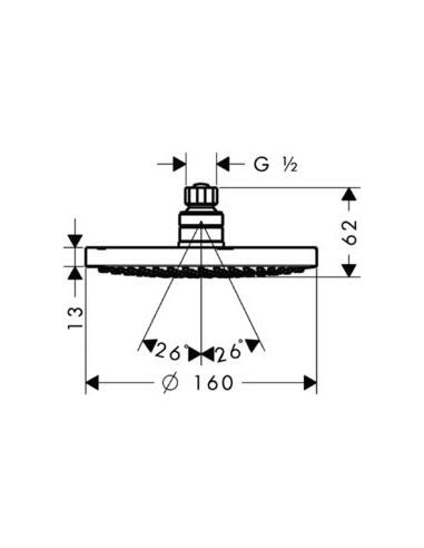 Hansgrohe augšējā duša Croma 100 27450000
