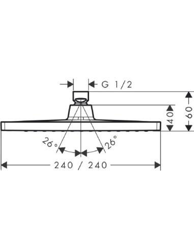 Hansgrohe augšējā duša Crometta E 240 1jet 26726000 - 7