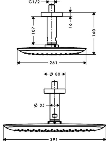 Hansgrohe augšējā duša PuraVida 27390400