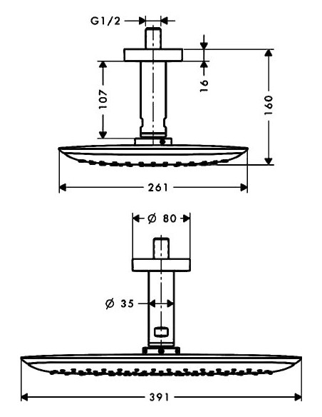 Hansgrohe augšējā duša PuraVida 27390400