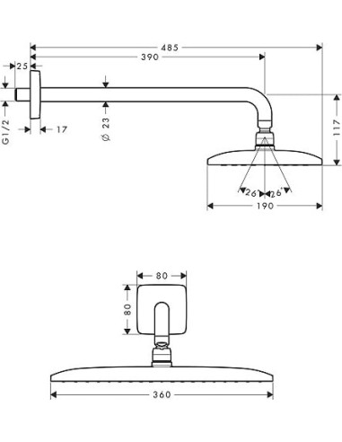 Hansgrohe augšējā duša Raindance E Air 27376000