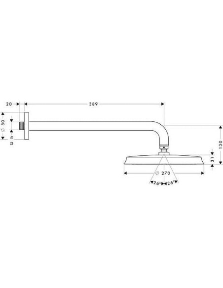 Hansgrohe augšējā duša Raindance Classic AIR 27424000