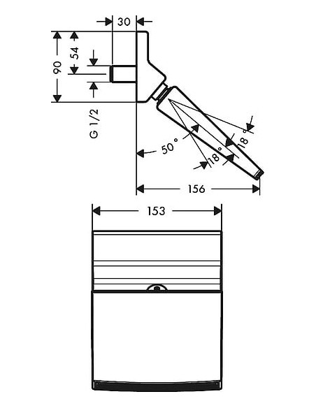 Hansgrohe augšējā duša Raindance 150 1jet 26442000