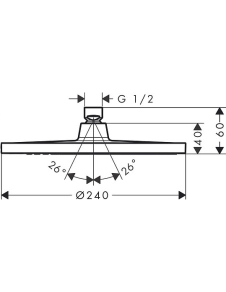 Hansgrohe augšējā duša Crometta S 240 1jet LowPressure 26725000