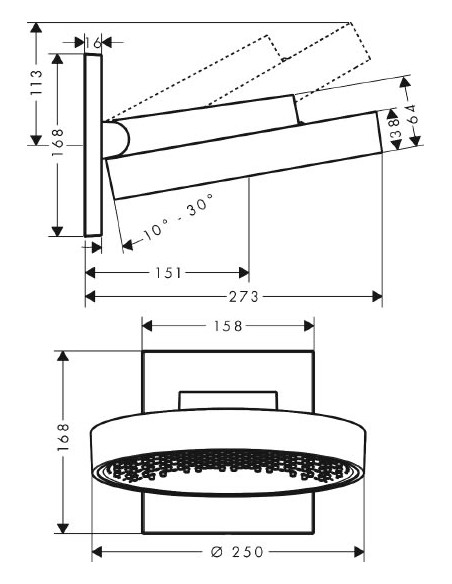 Hansgrohe augšējā duša Rainfinity 26226000