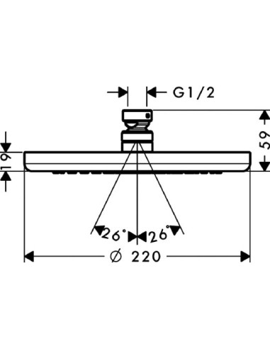 Hansgrohe augšējā duša Croma 220 26464000