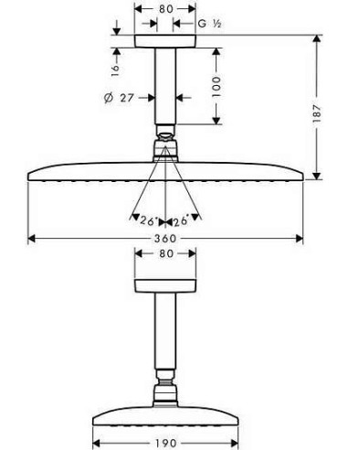 Hansgrohe augšējā duša Raindance E Air 27381000