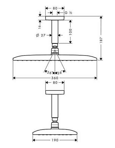 Hansgrohe augšējā duša Raindance E Air 27381000