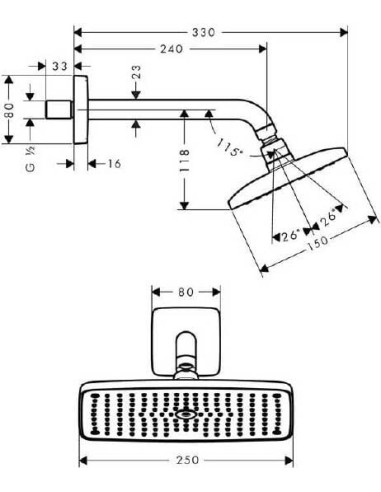 Hansgrohe augšējā duša Raindance E Air 27370000