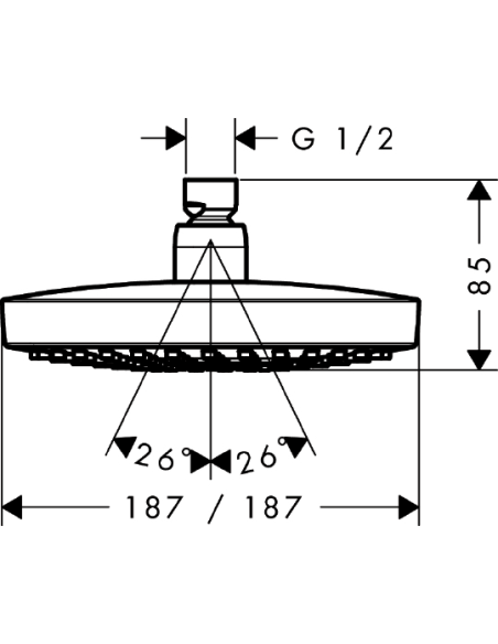 Hansgrohe augšējā duša Croma Select E 180 26524000