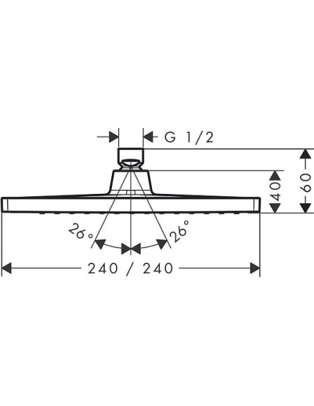 Hansgrohe augšējā duša Crometta E 240 1jet EcoSmart 26727000