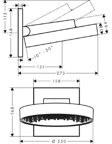 Hansgrohe augšējā duša Rainfinity 26226700