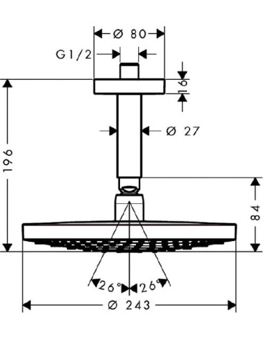 Hansgrohe augšējā duša Raindance Select S 240...