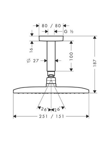 Hansgrohe augšējā duša Raindance E Air 27380000