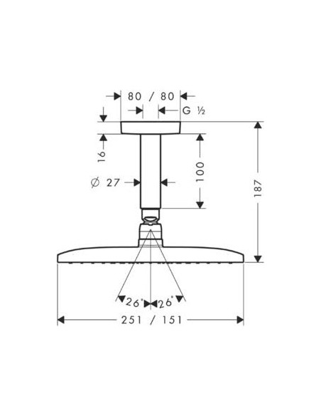 Hansgrohe augšējā duša Raindance E Air 27380000