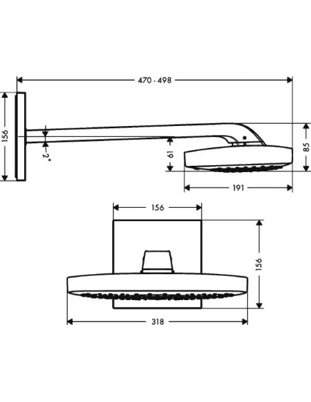 Hansgrohe augšējā duša Raindance Select E 300 3jet 26468400