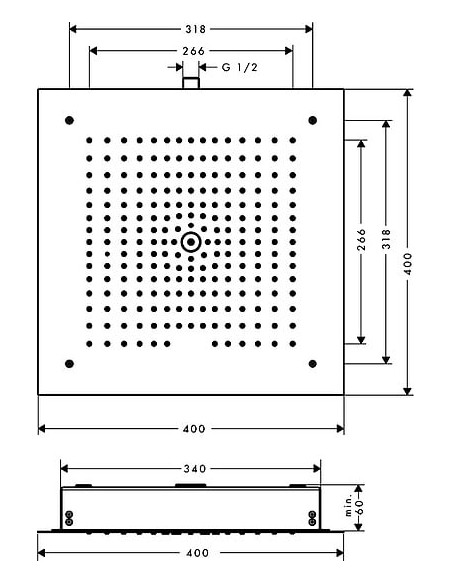 Hansgrohe augšējā duša Raindance E Air 1jet 26252000