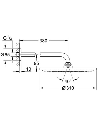 Grohe augšējā duša Rainshower 26066DL0 - 5