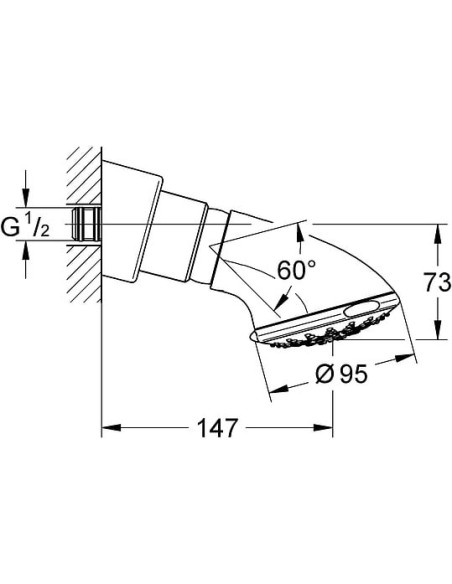 Grohe augšējā duša Relexa 100 Five 27062000 - 3
