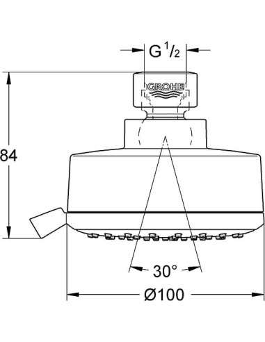 Grohe augšējā duša Tempesta Cosmopolitan 27591001 - 4