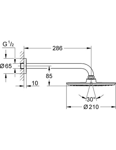 Grohe augšējā duša Rainshower Cosmopolitan 210 26052000 - 11