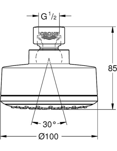 Grohe augšējā duša Tempesta Cosmopolitan 26366001 - 3