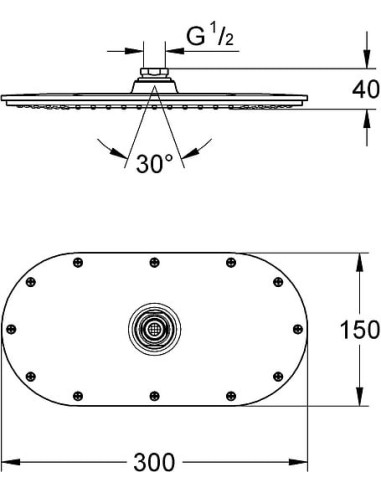 Hansgrohe augšējā duša Raindance S 180 1 jet...