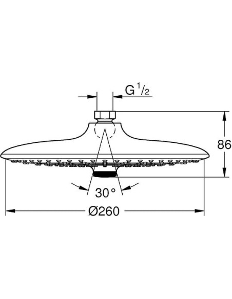 Grohe augšējā duša Euphoria SmartControl 26457000 - 7 Grohe augšējā duša Euphoria SmartControl 26457000 - 7