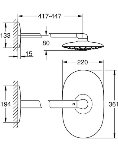 Grohe augšējā duša Rainshower SmartControl Duo 26254LS0 - 5