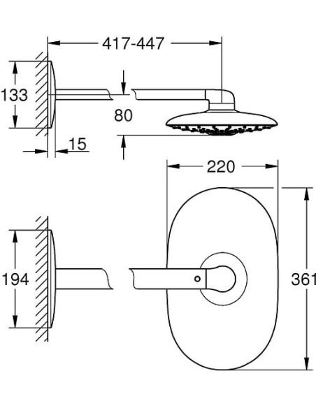 Grohe augšējā duša Rainshower SmartControl Duo 26254LS0 - 5 Grohe augšējā duša Rainshower SmartControl Duo 26254LS0 - 5