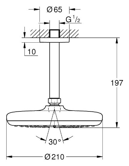 Grohe augšējā duša Tempesta 26413000 - 3