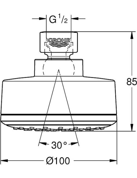 Grohe augšējā duša Tempesta Cosmopolitan 26051001 - 3
