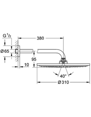 Grohe augšējā duša Rainshower Cosmopolitan 26066000 - 4
