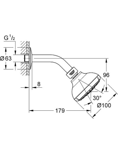 Grohe augšējā duša Tempesta New 27870001 - 4