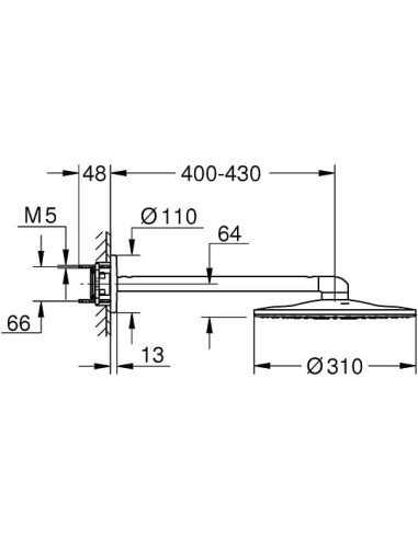 Grohe augšējā duša Rainshower SmartActive 26475LS0 - 15