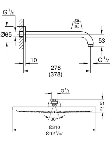 Grohe augšējā duša Rainshower 26066DC0 - 5